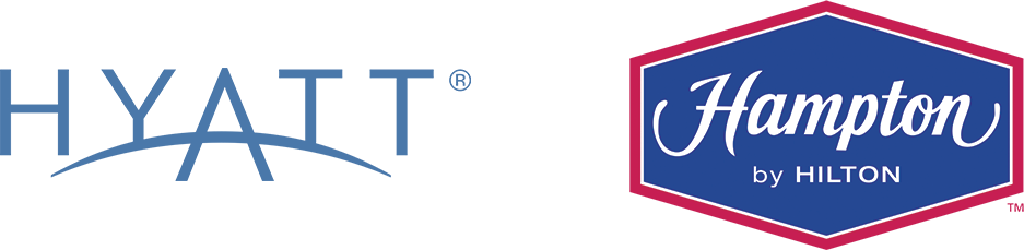 Hyatt and Hampton logos, both hotels near Farmington, UT